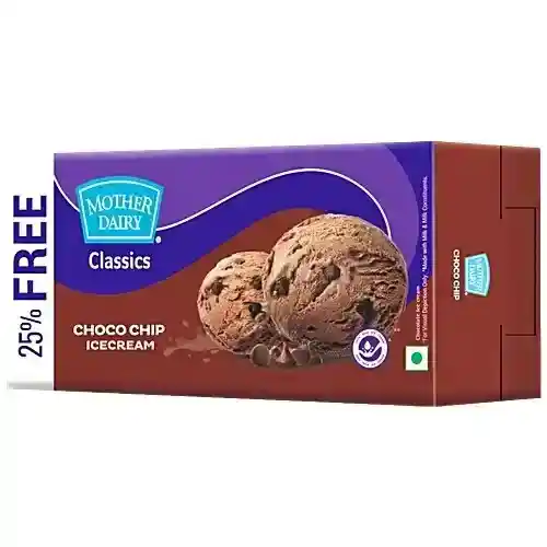 Mother Dairy Choco Chip Ice Cream, 1.25 L